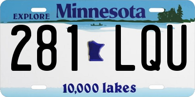 MN license plate 281LQU