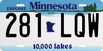 MN license plate 281LQW