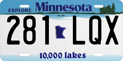 MN license plate 281LQX