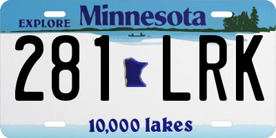 MN license plate 281LRK