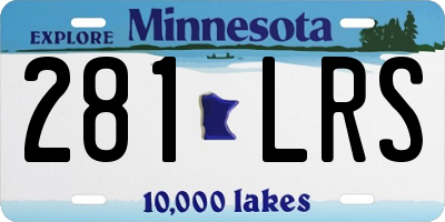 MN license plate 281LRS