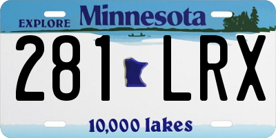 MN license plate 281LRX