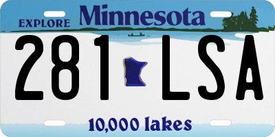 MN license plate 281LSA