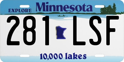 MN license plate 281LSF