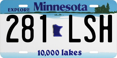 MN license plate 281LSH
