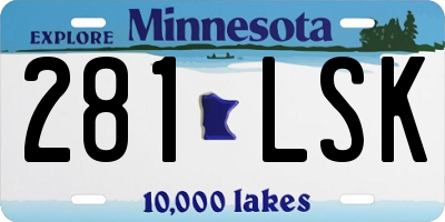 MN license plate 281LSK