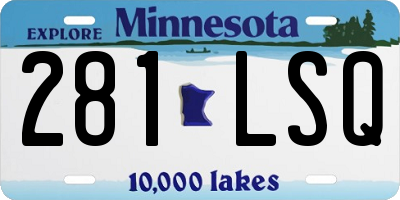 MN license plate 281LSQ