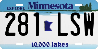 MN license plate 281LSW