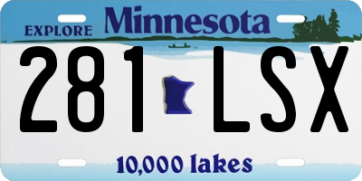 MN license plate 281LSX