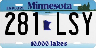 MN license plate 281LSY