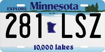 MN license plate 281LSZ