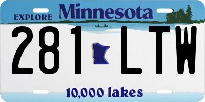 MN license plate 281LTW