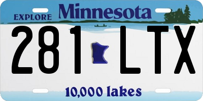 MN license plate 281LTX
