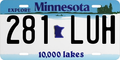 MN license plate 281LUH