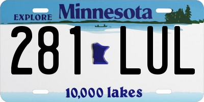 MN license plate 281LUL