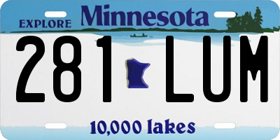 MN license plate 281LUM
