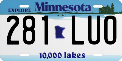 MN license plate 281LUO