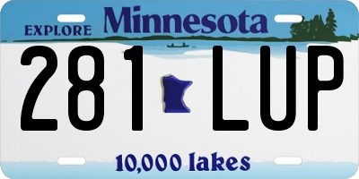 MN license plate 281LUP