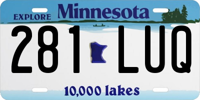 MN license plate 281LUQ