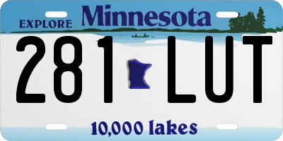MN license plate 281LUT