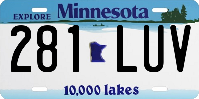 MN license plate 281LUV
