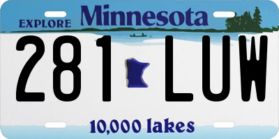 MN license plate 281LUW