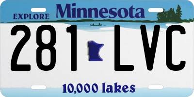 MN license plate 281LVC
