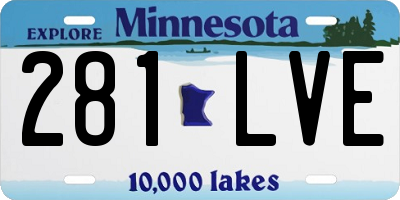 MN license plate 281LVE
