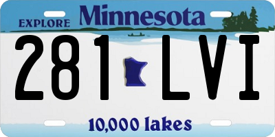 MN license plate 281LVI