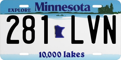 MN license plate 281LVN