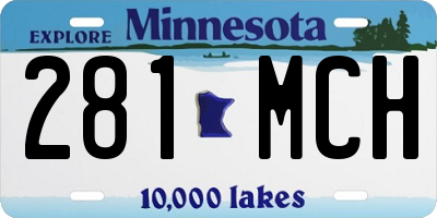 MN license plate 281MCH