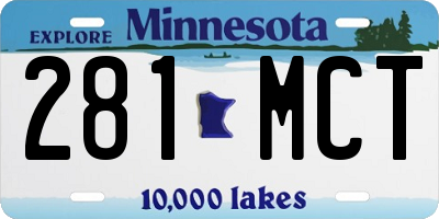 MN license plate 281MCT