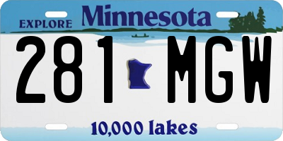 MN license plate 281MGW