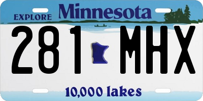 MN license plate 281MHX