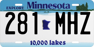 MN license plate 281MHZ