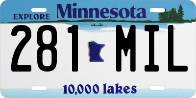 MN license plate 281MIL