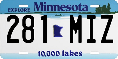 MN license plate 281MIZ