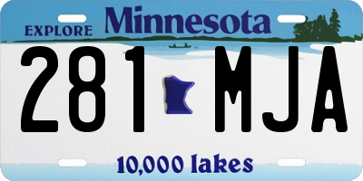 MN license plate 281MJA