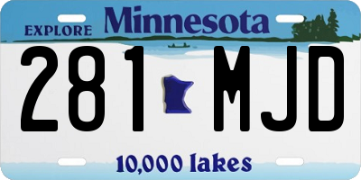 MN license plate 281MJD