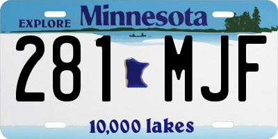 MN license plate 281MJF