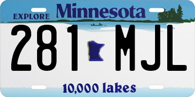 MN license plate 281MJL