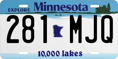 MN license plate 281MJQ