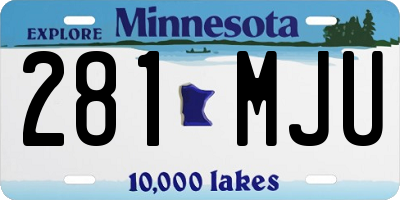 MN license plate 281MJU