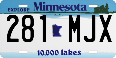 MN license plate 281MJX