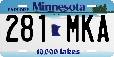 MN license plate 281MKA