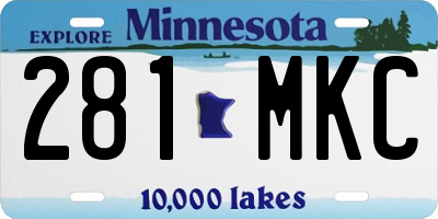 MN license plate 281MKC