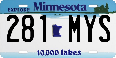 MN license plate 281MYS