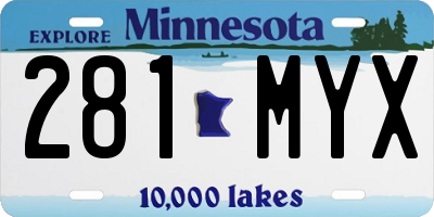 MN license plate 281MYX