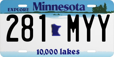 MN license plate 281MYY