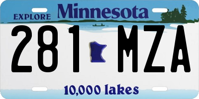 MN license plate 281MZA